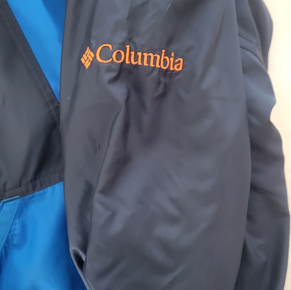 Columbia Blue Hooded Jacket with Orange Zipper Reversible - Picture 6 of 8